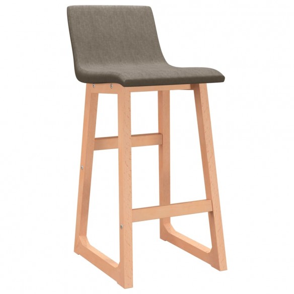 Tabourets de bar lot de 2 taupe tissu