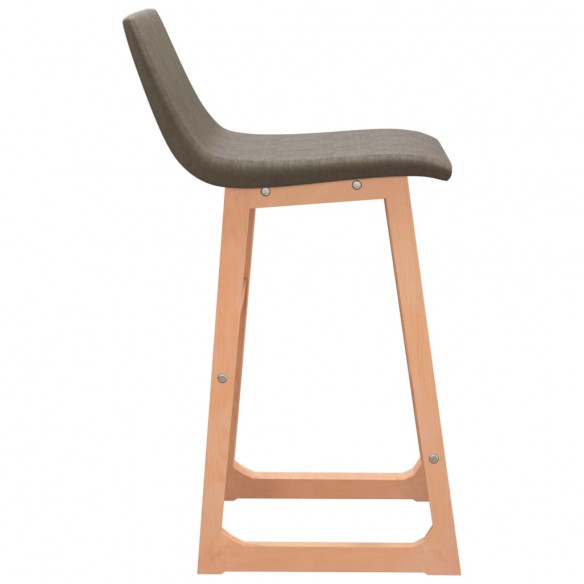 Tabourets de bar lot de 2 taupe tissu