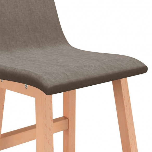 Tabourets de bar lot de 2 taupe tissu