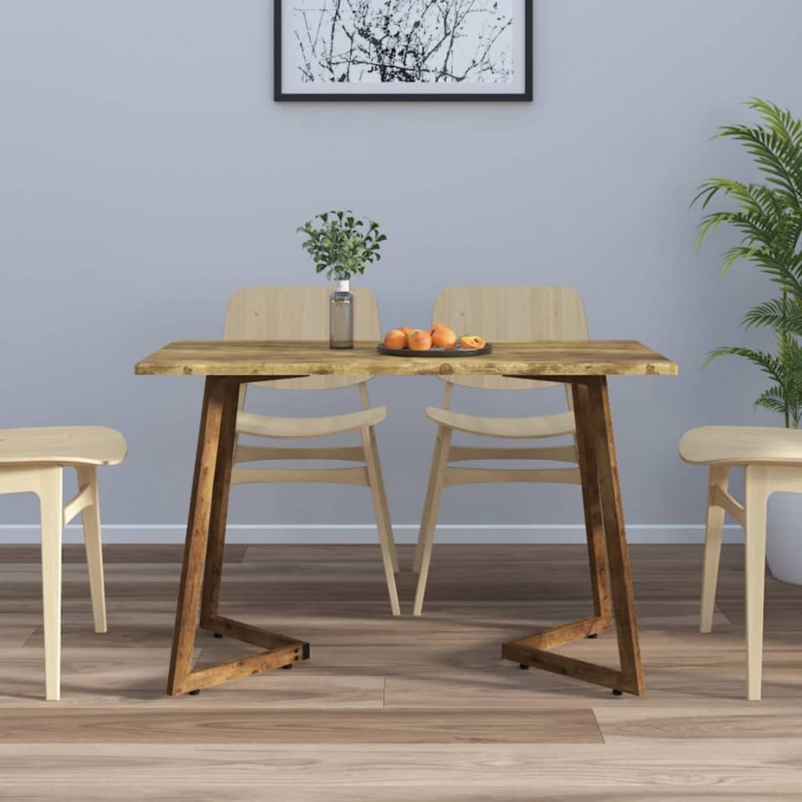 Table à dîner Marron foncé 120x60x74 cm MDF et fer