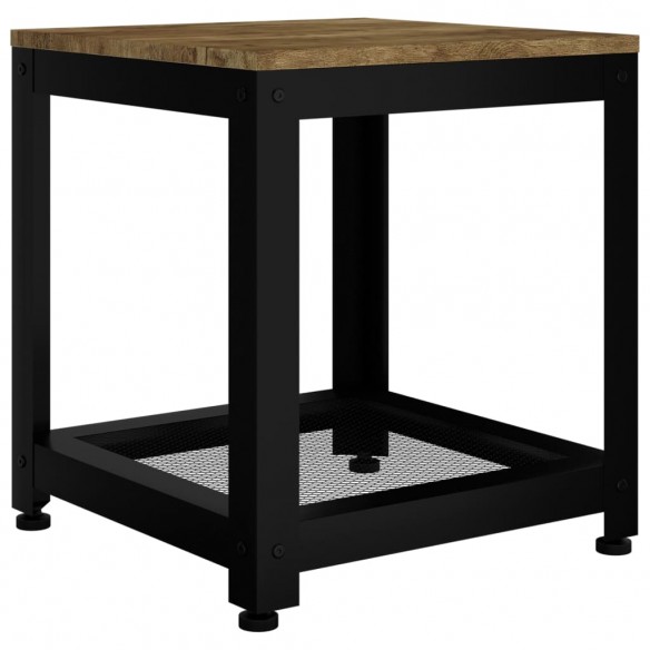 Table d'appoint Marron foncé et noir 40x40x45 cm MDF et fer