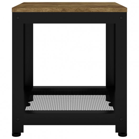 Table d'appoint Marron foncé et noir 40x40x45 cm MDF et fer