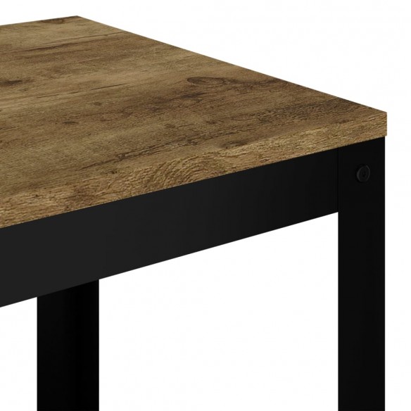 Table d'appoint Marron foncé et noir 40x40x45 cm MDF et fer