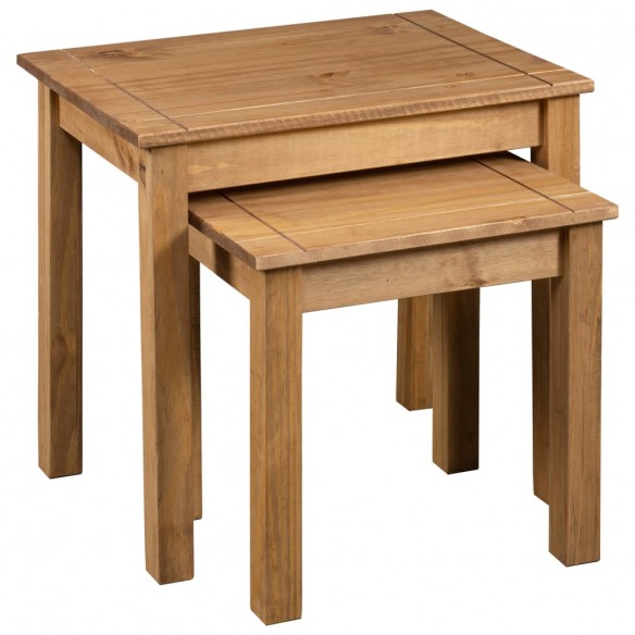 Tables gigognes 2 pcs Bois de pin massif Assortiment Panama