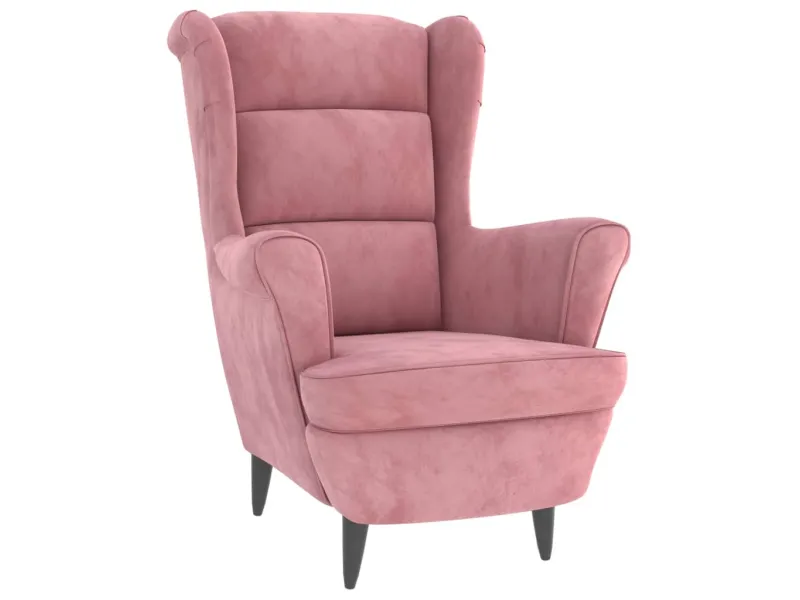 Fauteuil rose velours