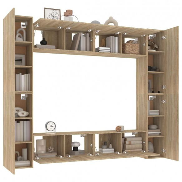 Ensemble de meubles TV 8 pcs Chêne sonoma Bois d'ingénierie