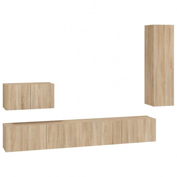 Ensemble de meubles TV 4 pcs Chêne sonoma Bois d'ingénierie