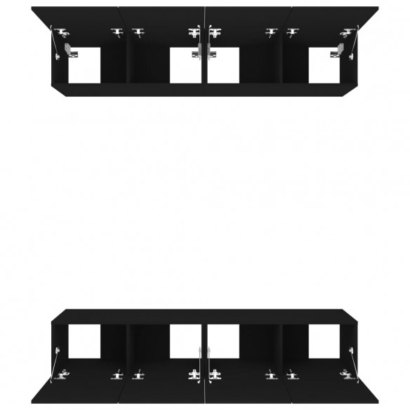 Meubles TV 4 pcs Noir 80x30x30 cm Bois d'ingénierie