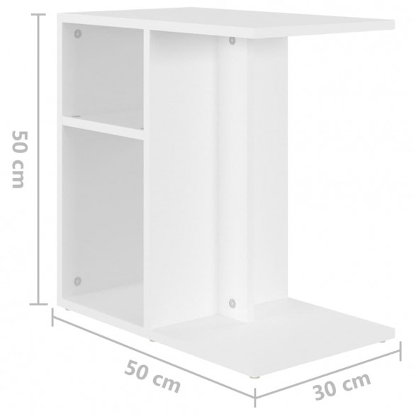 Table d'appoint Blanc 50x30x50 cm Aggloméré