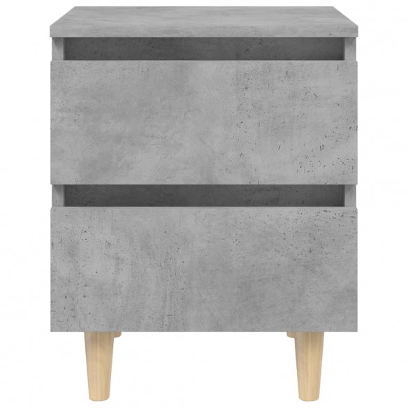 Tables de chevet pieds en pin 2 pcs Gris béton 40x35x50 cm