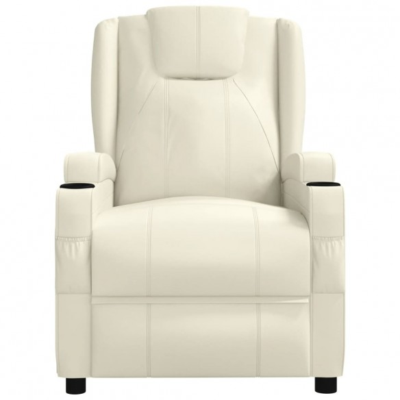 Fauteuil électrique de massage Crème blanc Similicuir