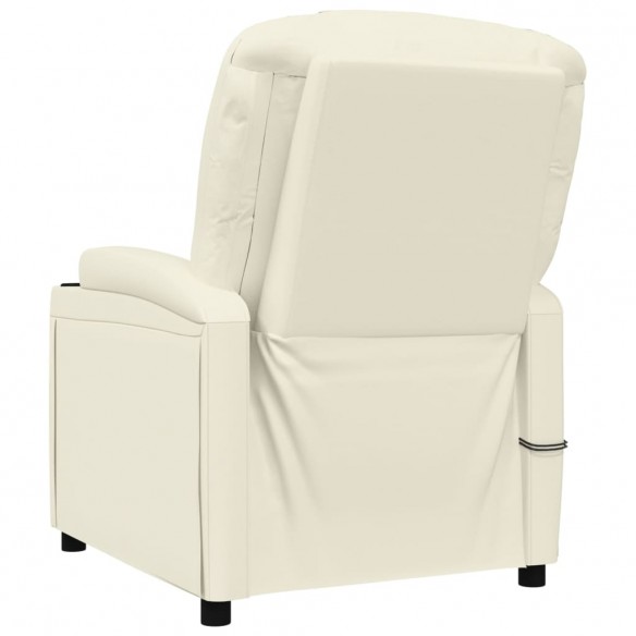 Fauteuil électrique de massage Crème blanc Similicuir