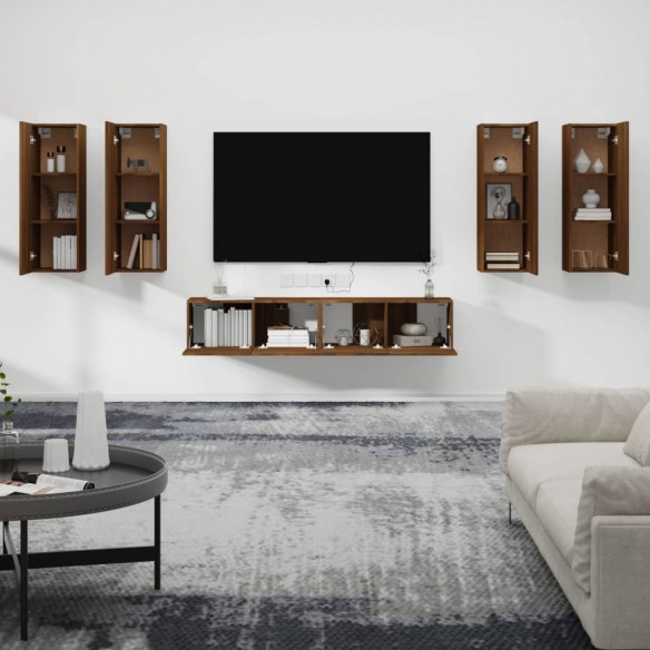 Ensemble de meubles TV 6 pcs Chêne marron Bois d'ingénierie