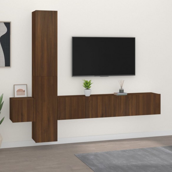 Ensemble de meubles TV 5 pcs Chêne marron Bois d'ingénierie