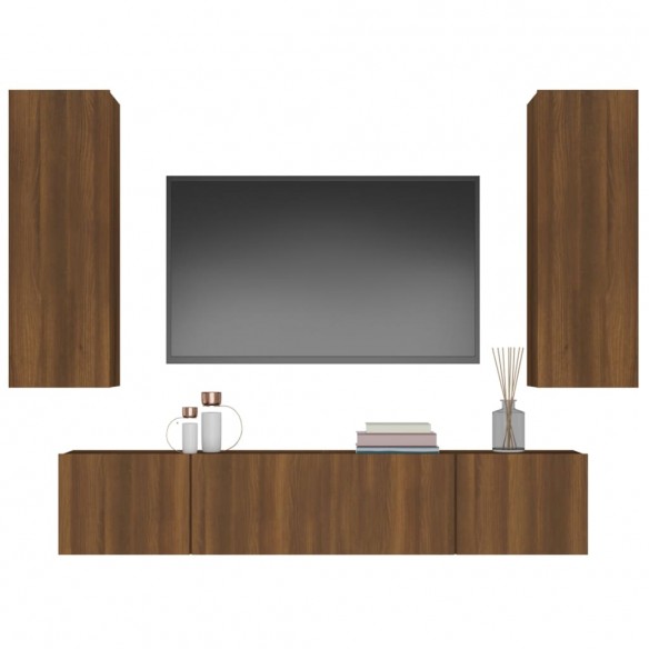 Ensemble de meubles TV 4 pcs Chêne marron Bois d'ingénierie