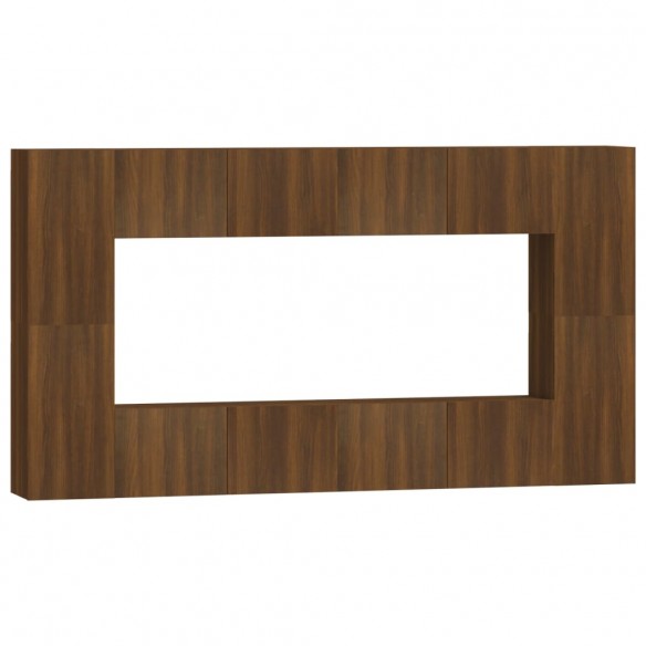 Ensemble de meubles TV 8 pcs Chêne marron Bois d'ingénierie