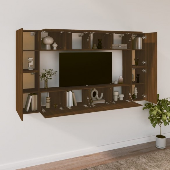 Ensemble de meubles TV 8 pcs Chêne marron Bois d'ingénierie