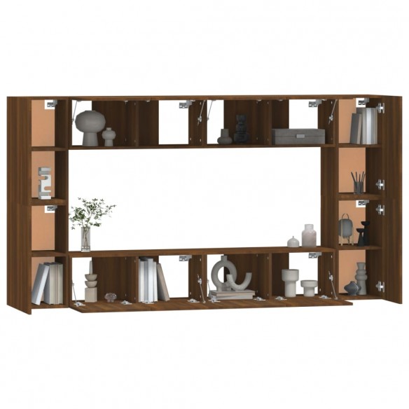 Ensemble de meubles TV 8 pcs Chêne marron Bois d'ingénierie