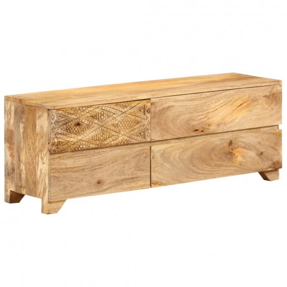 Meuble TV Bois de manguier solide 110x30x40 cm