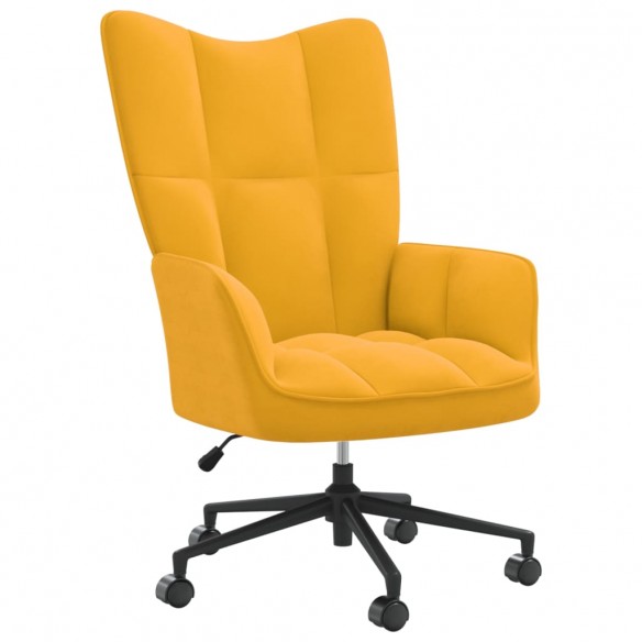 Chaise de relaxation Jaune moutarde Velours