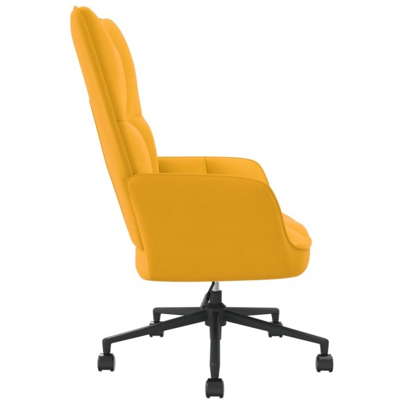 Chaise de relaxation Jaune moutarde Velours