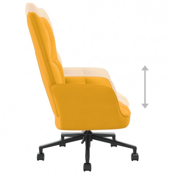 Chaise de relaxation Jaune moutarde Velours