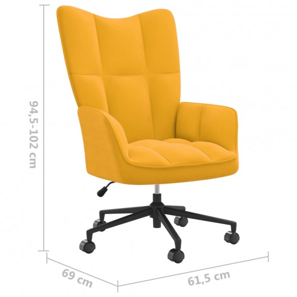 Chaise de relaxation Jaune moutarde Velours