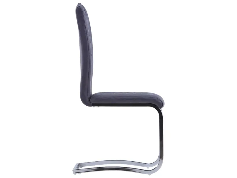 Chaises à manger cantilever lot de 2 gris similicuir daim