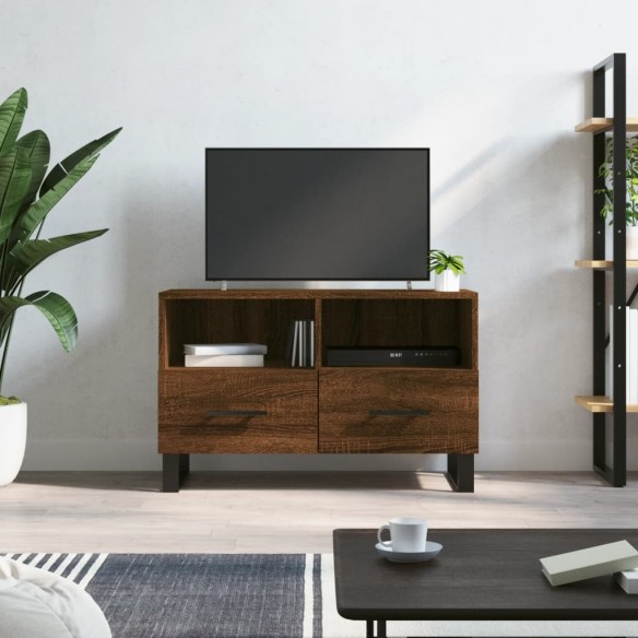 Meuble TV Chêne marron 80x36x50 cm Bois d'ingénierie