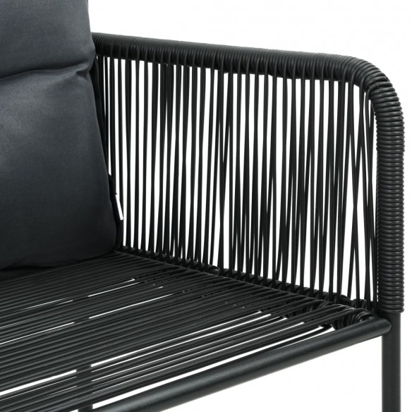 Chaises d'extérieur 6 pcs avec oreillers Résine tressée Noir