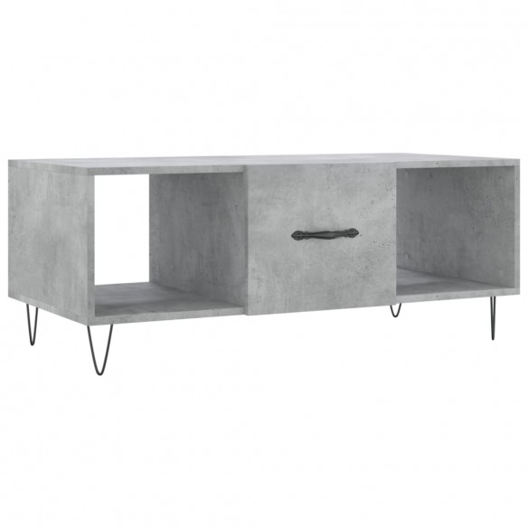 Table basse gris béton 102x50x40 cm bois d'ingénierie