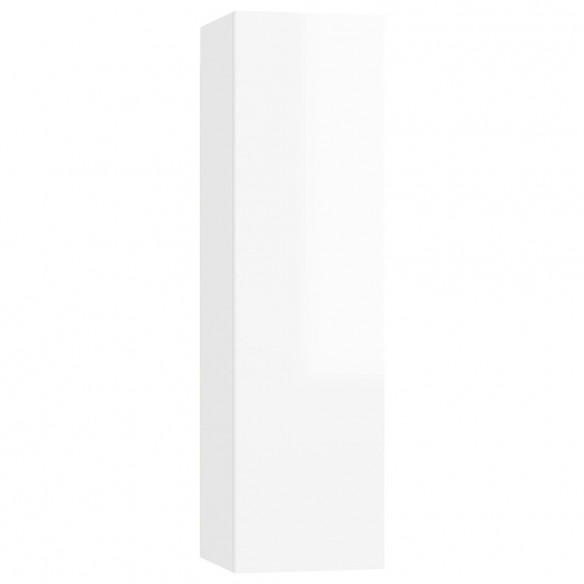 Ensemble de meubles TV 5 pcs Blanc brillant Bois d'ingénierie