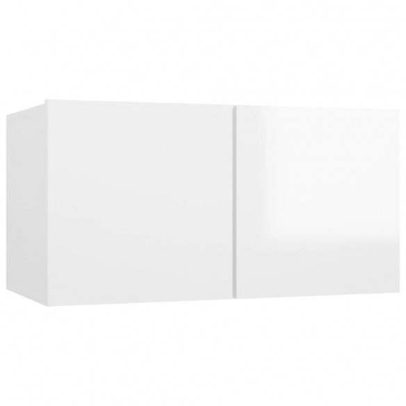 Ensemble de meubles TV 3 pcs Blanc brillant Aggloméré