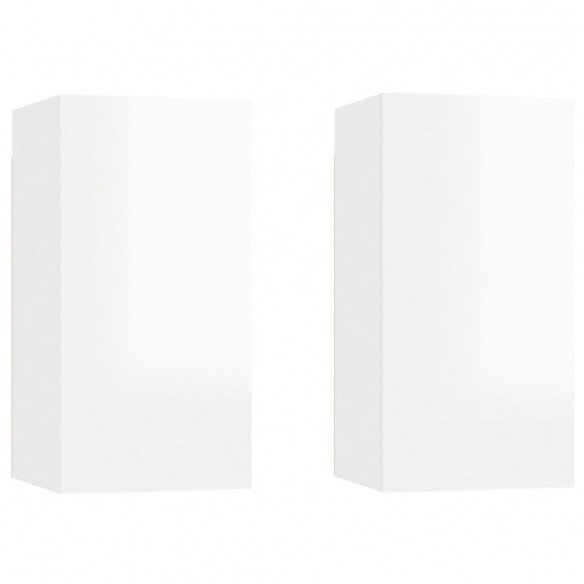 Meubles TV 2 pcs Blanc brillant 30,5x30x60 cm Aggloméré