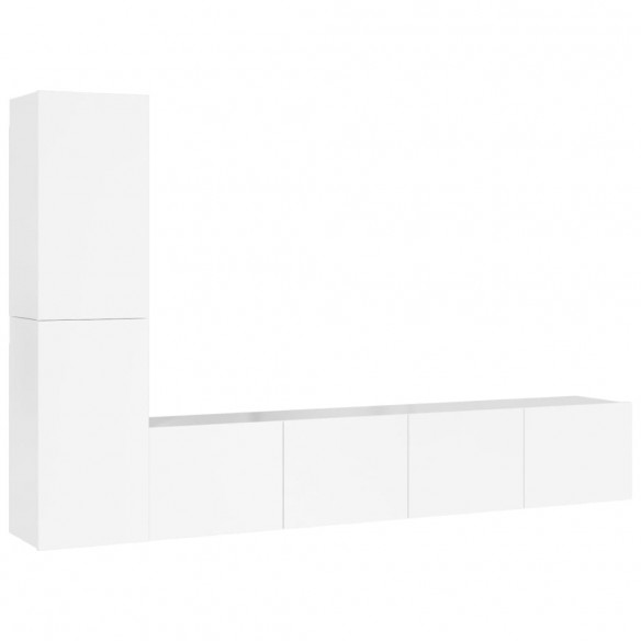 Ensemble de meubles TV 4 pcs Blanc brillant Bois d'ingénierie