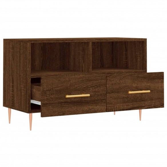 Meuble TV Chêne marron 80x36x50 cm Bois d'ingénierie