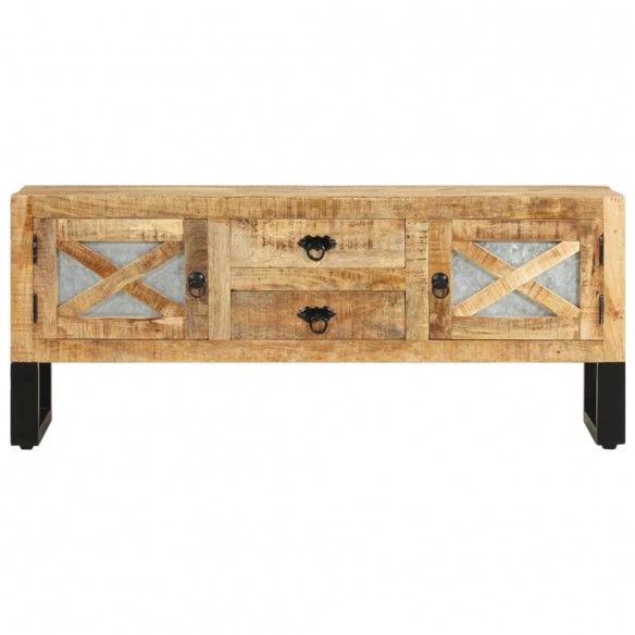 Meuble TV 110x30x45 cm Bois de manguier brut