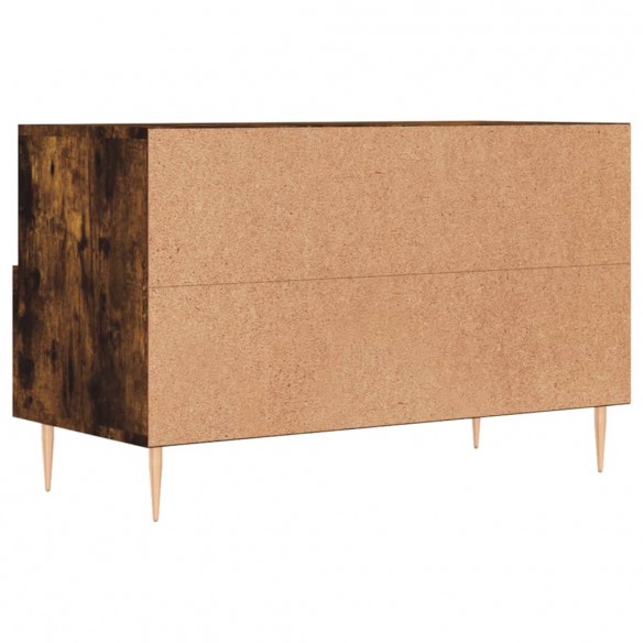 Meuble TV Chêne fumé 80x36x50 cm Bois d'ingénierie