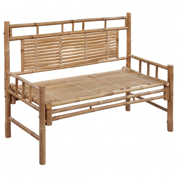 Banc de jardin avec coussin 120 cm Bambou