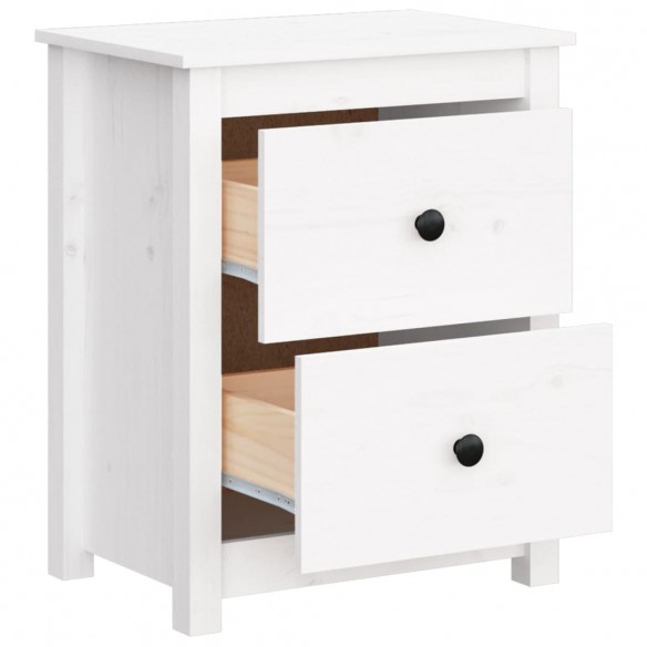 Tables de chevet 2 pcs Blanc 50x35x61,5 cm Bois de pin massif