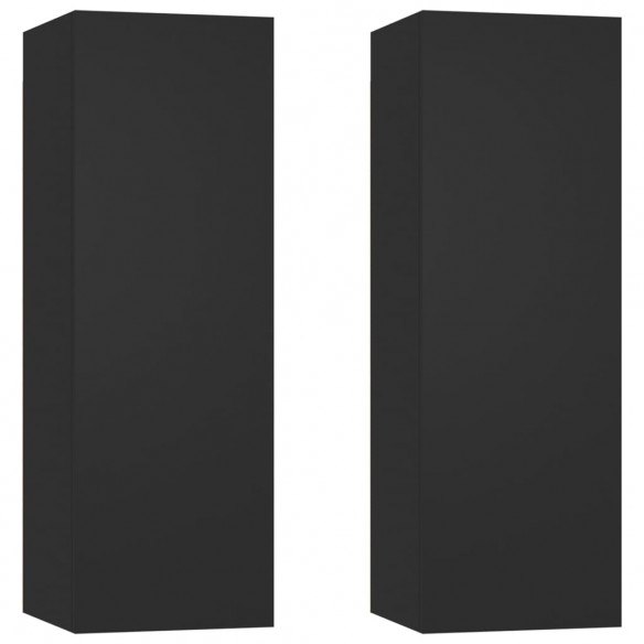 Meubles TV 2 pcs Noir 30,5x30x90 cm Aggloméré