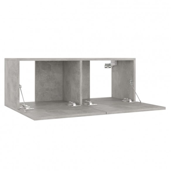 Ensemble de meubles TV 3 pcs Gris béton Aggloméré