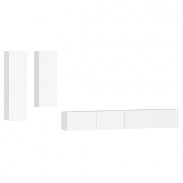 Ensemble de meubles TV 4 pcs Blanc Bois d'ingénierie