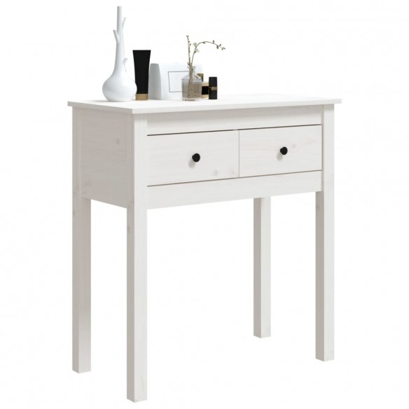 Table console Blanc 70x35x75 cm Bois massif de pin