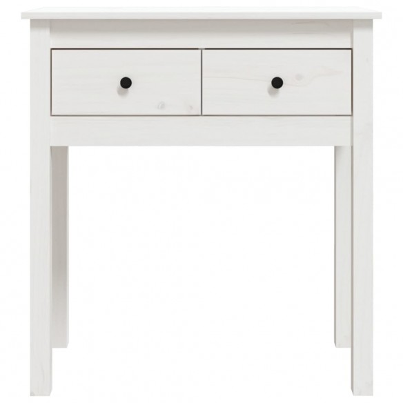 Table console Blanc 70x35x75 cm Bois massif de pin