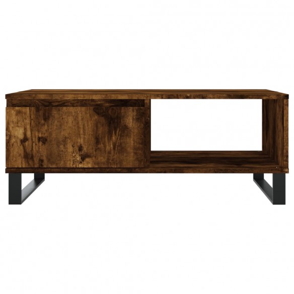 Table basse chêne fumé 90x60x35 cm bois d'ingénierie