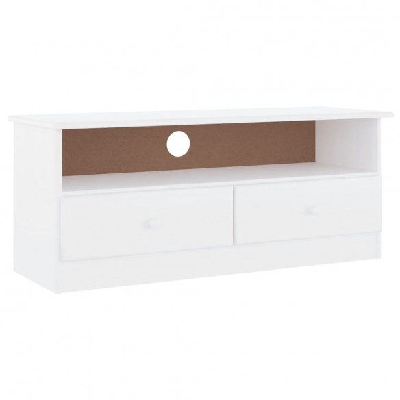 Meuble TV et tiroirs ALTA blanc 100x35x41 cm bois massif de pin