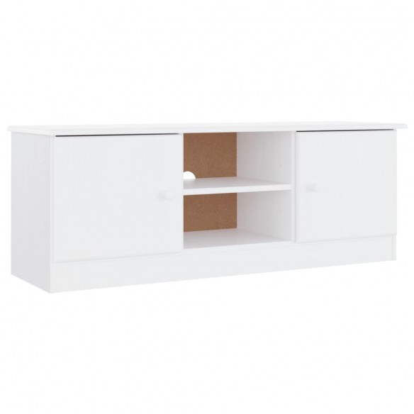 Meuble TV ALTA blanc 112x35x41 cm bois massif de pin