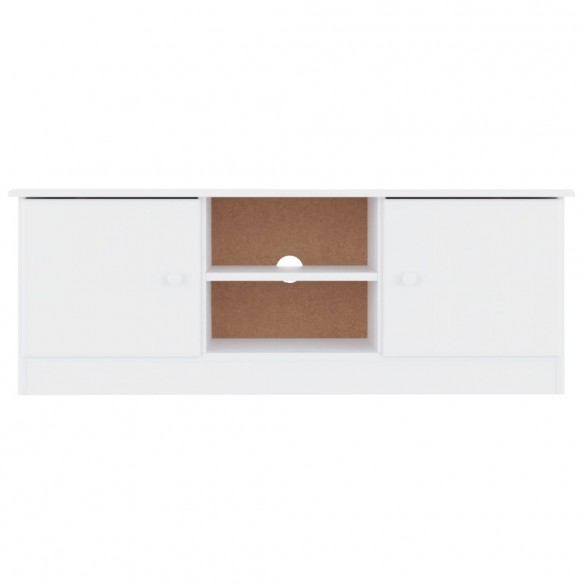 Meuble TV ALTA blanc 112x35x41 cm bois massif de pin