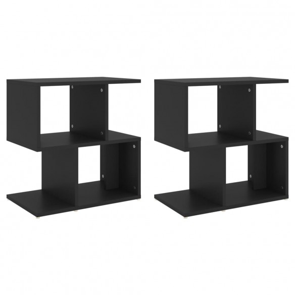 Tables de chevet 2 pcs Noir 50x30x51,5 cm Aggloméré